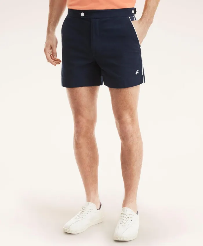 Men Canvas Tennis Shorts Navy Brooks Brothers Shorts and Swimwear