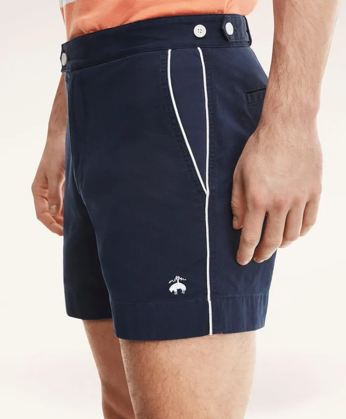 Men Canvas Tennis Shorts Navy Brooks Brothers Shorts and Swimwear