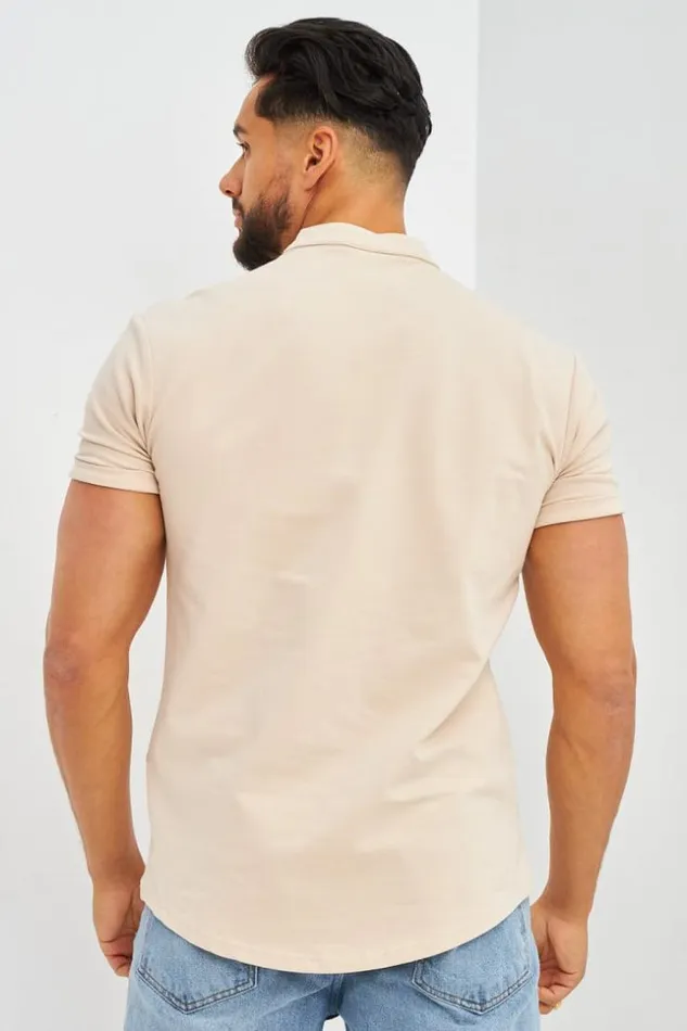 Men Chemise Beige Col Officier Brentiny Beige Brentiny Paris Shirts