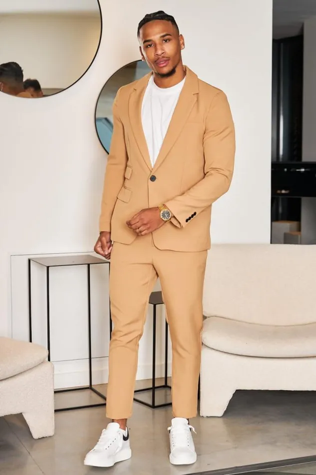 Men Costume 2 Pices Blazer Pantalon Camel Camel Brentiny Paris Suit