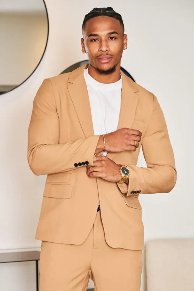 Men Costume 2 Pices Blazer Pantalon Camel Camel Brentiny Paris Suit