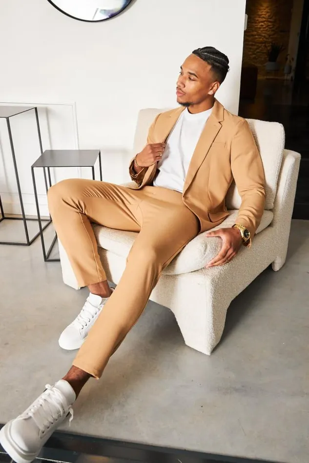 Men Costume 2 Pices Blazer Pantalon Camel Camel Brentiny Paris Suit