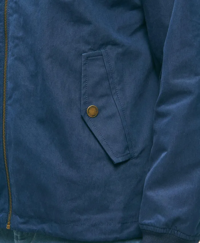 Men Cotton Blend Harrington Jacket Navy Brooks Brothers Coats and Jackets