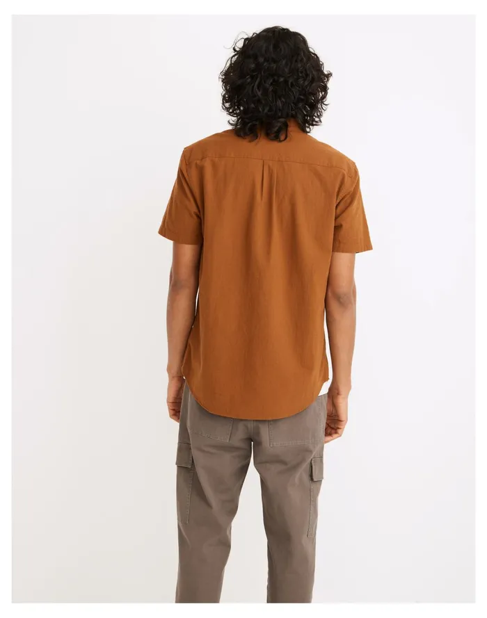 Men Crinkle Cotton Perfect Short Sleeve Shirt Warm Chestnut Madewell Shirts Men Crinkle Cotton Perfect Short Sleeve Shirt Warm Chestnut Madewell Shirts