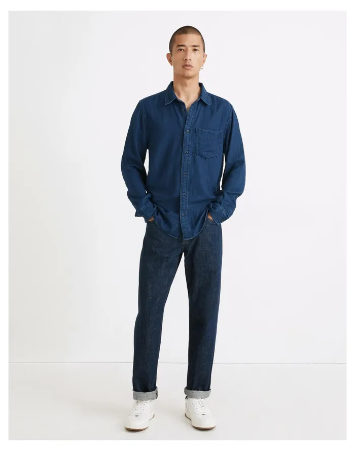 Men Double Weave Perfect Long Sleeve Shirt In Indigo Houndstooth Friel Houndstooth Madewell Shirts Men Double Weave Perfect Long Sleeve Shirt In Indigo Houndstooth Friel Houndstooth Madewell Shirts