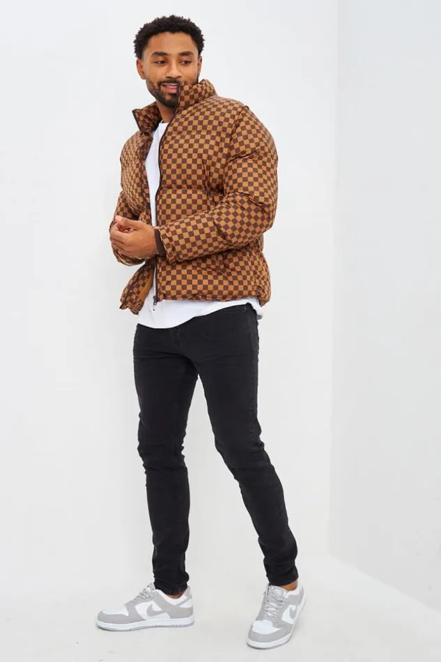 Men Doudoune Matelasse Marron Damier Brown Brentiny Paris Parkas And Down Jackets Men Doudoune Matelasse Marron Damier Brown Brentiny Paris Parkas And Down Jackets