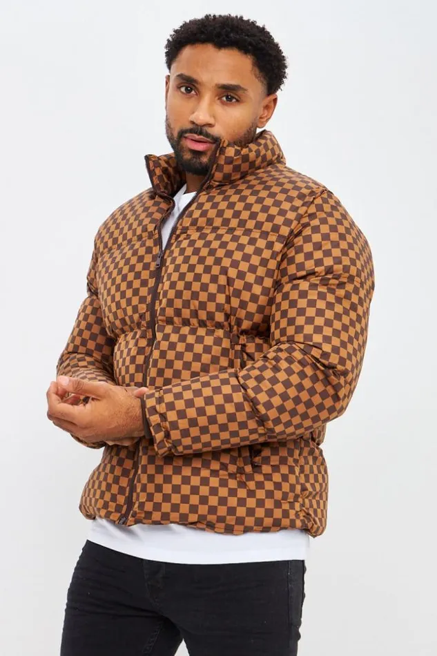 Men Doudoune Matelasse Marron Damier Brown Brentiny Paris Parkas And Down Jackets Men Doudoune Matelasse Marron Damier Brown Brentiny Paris Parkas And Down Jackets