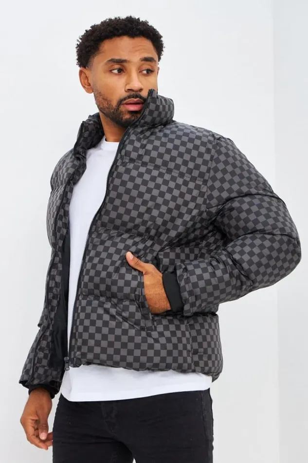 Men Doudoune Matelasse Noire Damier Black Brentiny Paris Parkas And Down Jackets Men Doudoune Matelasse Noire Damier Black Brentiny Paris Parkas And Down Jackets