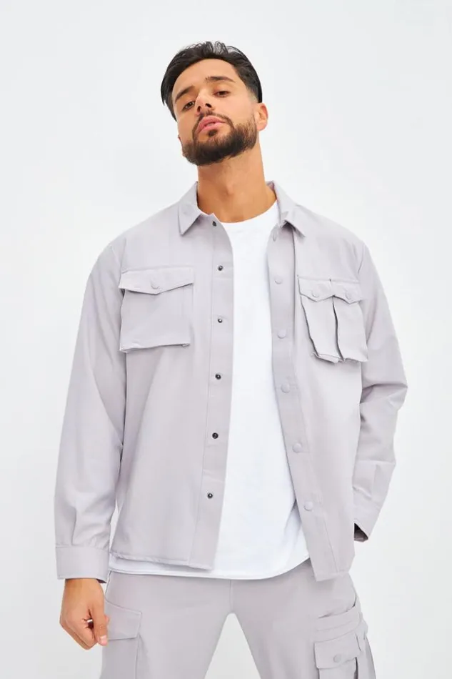 Men Ensemble Surchemise Pantalon Jogger Gris Grey Brentiny Paris Top Bottom Sets Men Ensemble Surchemise Pantalon Jogger Gris Grey Brentiny Paris Top Bottom Sets