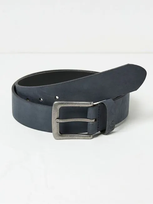Men Fatface Belts Blue Nubuck Leather Belt