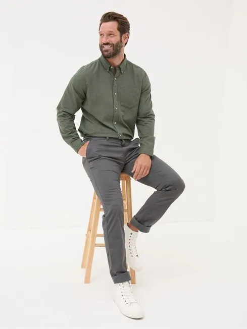 Men Fatface Chinos Heyshott Dark Grey Slim Chinos