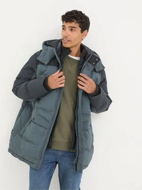 Men Fatface Coats and Jackets Banff Dark Blue Ultimate Coat