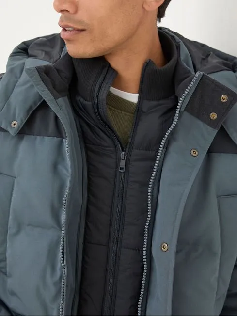Men Fatface Coats and Jackets Banff Dark Blue Ultimate Coat