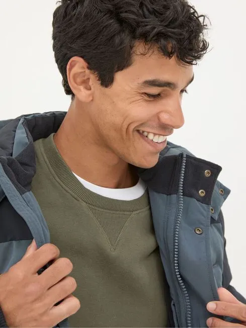 Men Fatface Coats and Jackets Banff Dark Blue Ultimate Coat