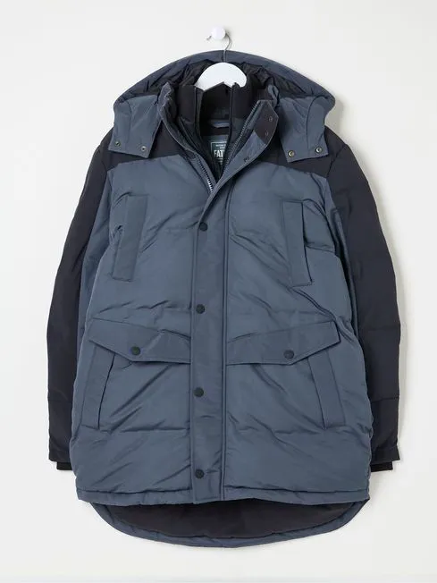 Men Fatface Coats and Jackets Banff Dark Blue Ultimate Coat