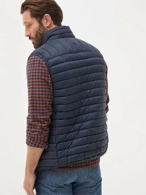 Men Fatface Coats and Jackets Blue Navy Dartmouth Gilet