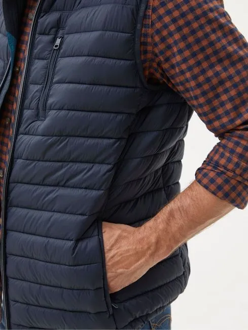 Men Fatface Coats and Jackets Blue Navy Dartmouth Gilet