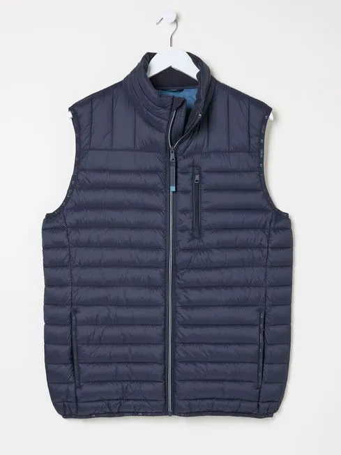 Men Fatface Coats and Jackets Blue Navy Dartmouth Gilet