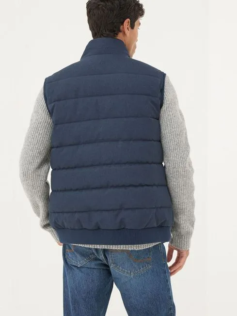 Men Fatface Coats and Jackets Exmouth Navy Blue Quilted Gilet