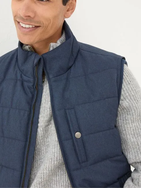 Men Fatface Coats and Jackets Exmouth Navy Blue Quilted Gilet