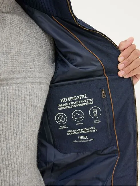 Men Fatface Coats and Jackets Exmouth Navy Blue Quilted Gilet