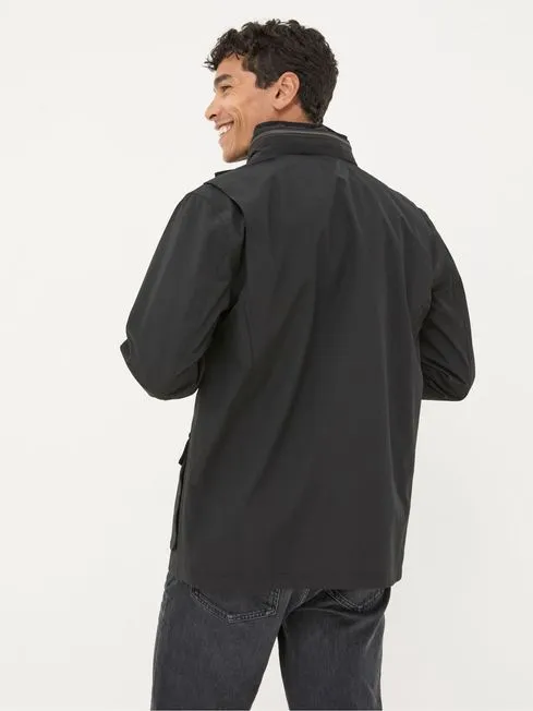 Men Fatface Coats and Jackets Truro Black Waterproof Jacket