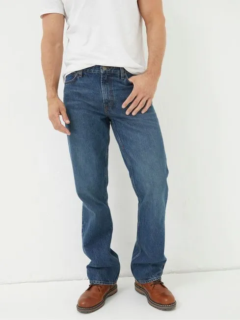 Men Fatface Jeans Dark Blue Bootcut Jeans