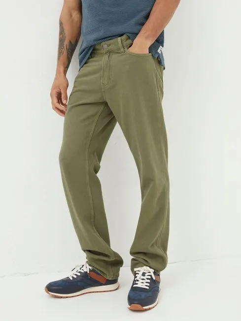 Men Fatface Jeans Green Straight Fit Barton Jeans