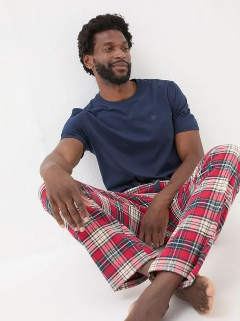 Men Fatface Pajamas and Nightwear Navy Check Pyjama Set Men Fatface Pajamas and Nightwear Navy Check Pyjama Set