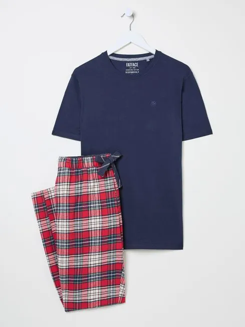 Men Fatface Pajamas and Nightwear Navy Check Pyjama Set Men Fatface Pajamas and Nightwear Navy Check Pyjama Set