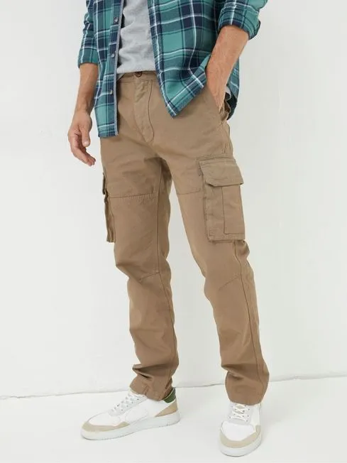 Men Fatface Pants Breakyard Natural Cargo Trousers