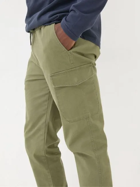 Men Fatface Pants Kent Green Cuffed Cargo Trousers