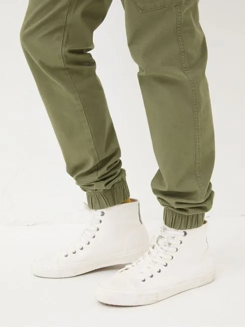 Men Fatface Pants Kent Green Cuffed Cargo Trousers