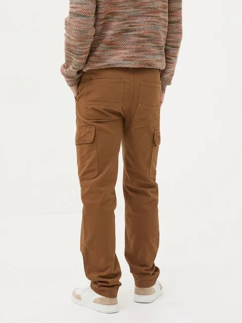 Men Fatface Pants Wardly Brown Tan Canvas Cargo Trousers