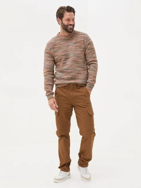 Men Fatface Pants Wardly Brown Tan Canvas Cargo Trousers