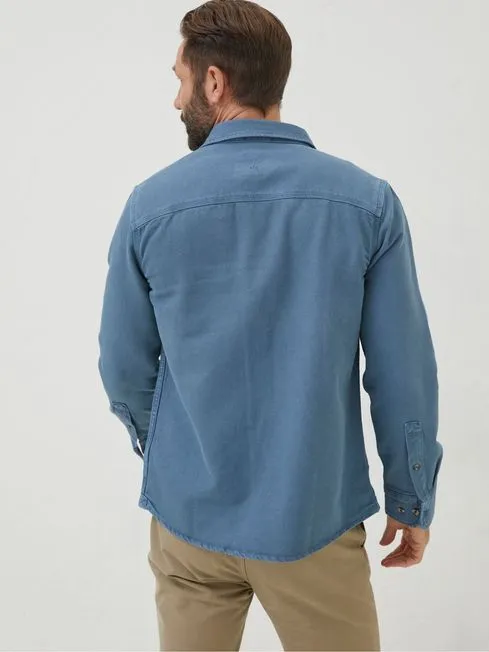 Men Fatface Shirts Blue Rafety Twill Shirt Men Fatface Shirts Blue Rafety Twill Shirt