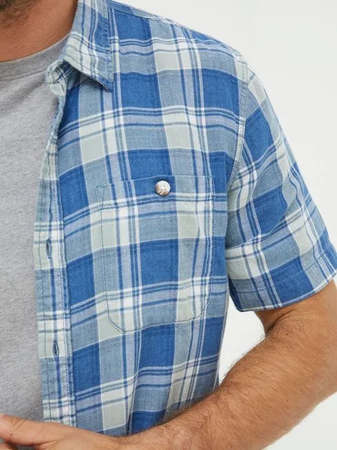 Men Fatface Shirts Bodmin Blue Indigo Check Shirt Men Fatface Shirts Bodmin Blue Indigo Check Shirt