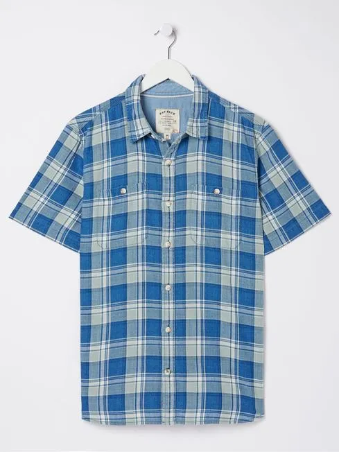 Men Fatface Shirts Bodmin Blue Indigo Check Shirt Men Fatface Shirts Bodmin Blue Indigo Check Shirt