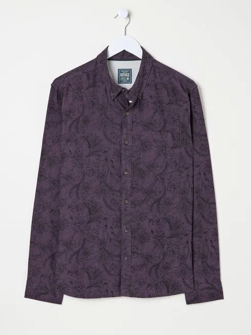 Men Fatface Shirts Purple Long Sleeve Floral Print 100 Cotton Shirt Men Fatface Shirts Purple Long Sleeve Floral Print 100 Cotton Shirt