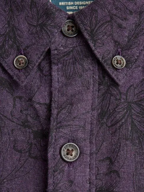 Men Fatface Shirts Purple Long Sleeve Floral Print 100 Cotton Shirt Men Fatface Shirts Purple Long Sleeve Floral Print 100 Cotton Shirt