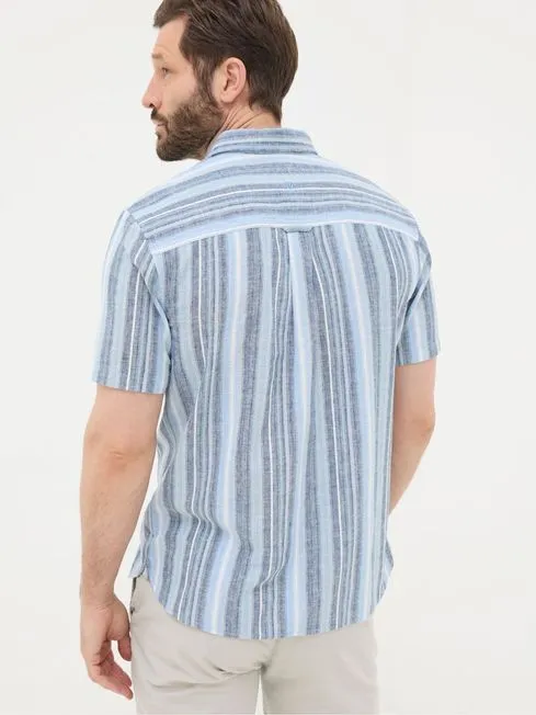 Men Fatface Shirts Ventnor Blue Variegated Stripe Shirt Men Fatface Shirts Ventnor Blue Variegated Stripe Shirt