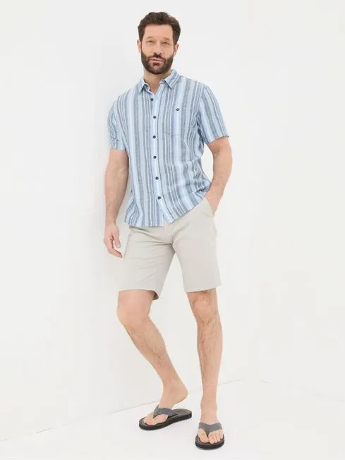 Men Fatface Shirts Ventnor Blue Variegated Stripe Shirt Men Fatface Shirts Ventnor Blue Variegated Stripe Shirt