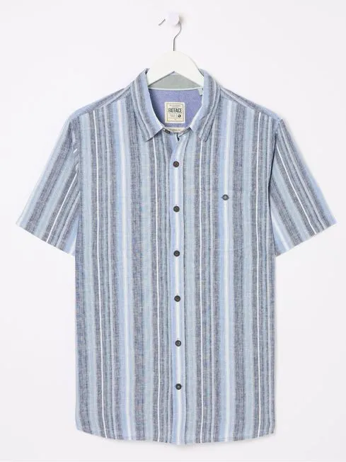 Men Fatface Shirts Ventnor Blue Variegated Stripe Shirt Men Fatface Shirts Ventnor Blue Variegated Stripe Shirt