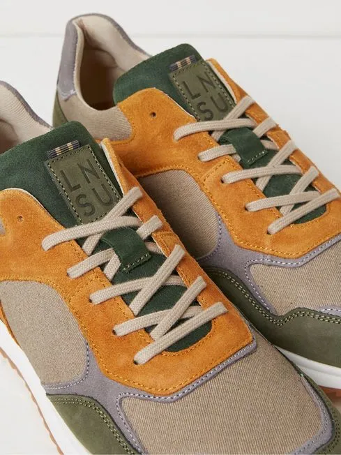 Men Fatface Sneakers Oakes Green Leather Trainers