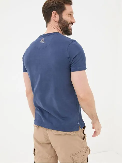 Men Fatface TShirts Blue Bike Nations TShirt