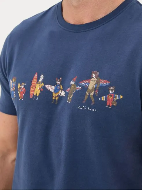 Men Fatface TShirts Blue Ruff Seas TShirt Men Fatface TShirts Blue Ruff Seas TShirt