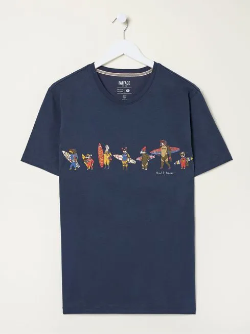 Men Fatface TShirts Blue Ruff Seas TShirt Men Fatface TShirts Blue Ruff Seas TShirt
