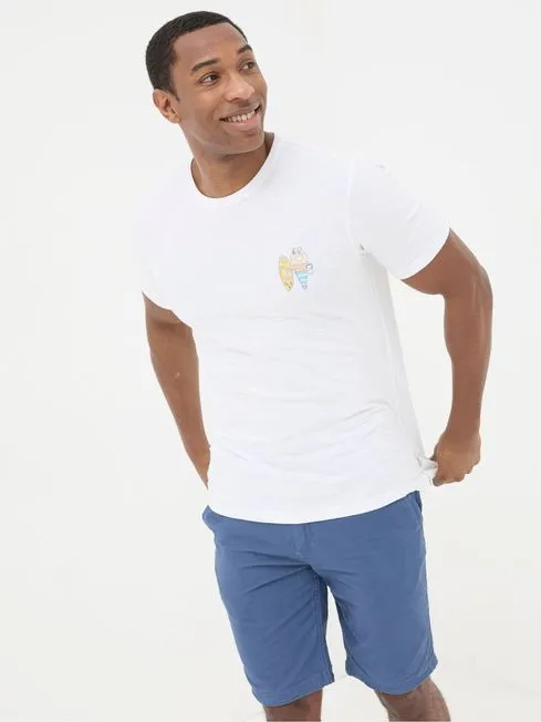 Men Fatface TShirts Judes White Sundae Best TShirt