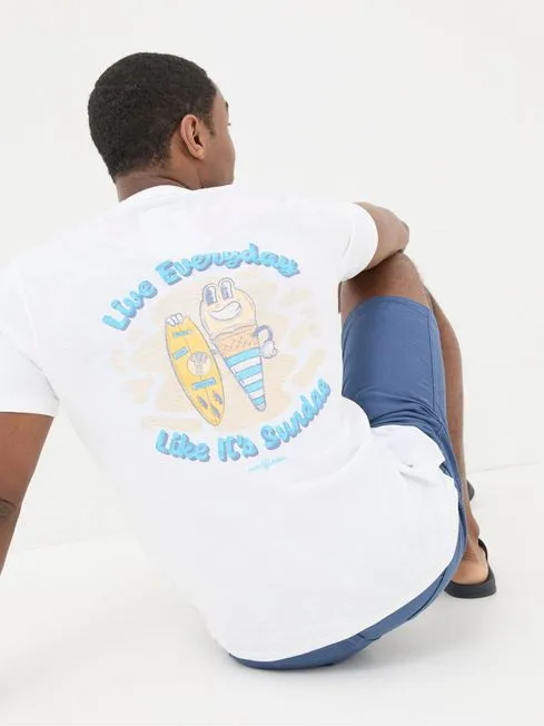 Men Fatface TShirts Judes White Sundae Best TShirt