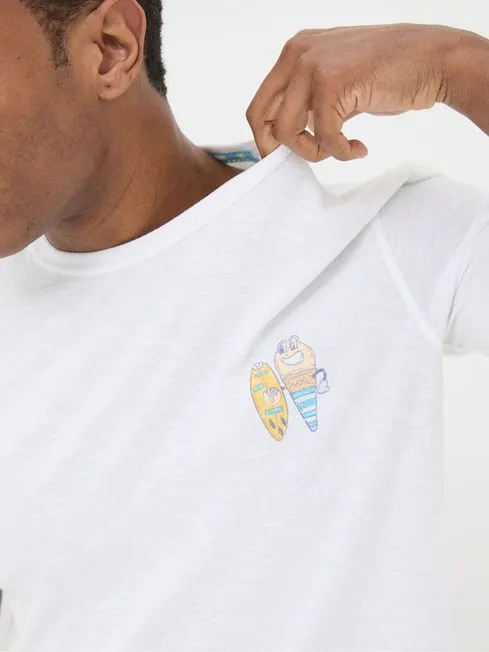 Men Fatface TShirts Judes White Sundae Best TShirt
